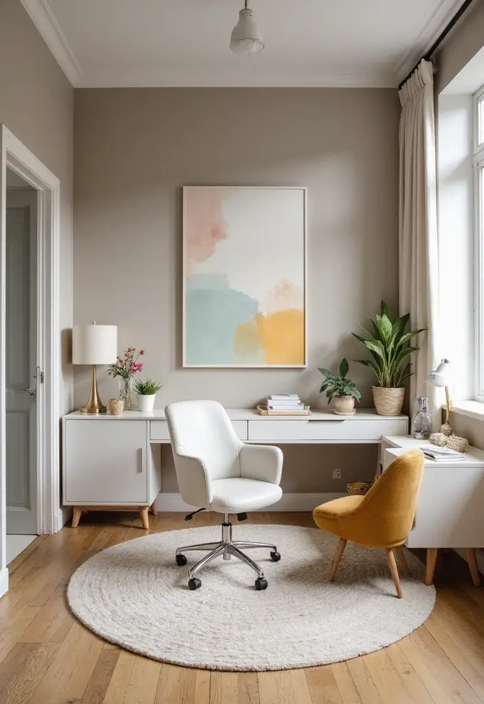 17 Best Office Paint Colors for Focus & Productivity - 16. Subtle Beige Gray 1