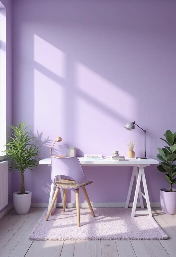 17 Best Office Paint Colors for Focus & Productivity - 5. Soft Lavender 1