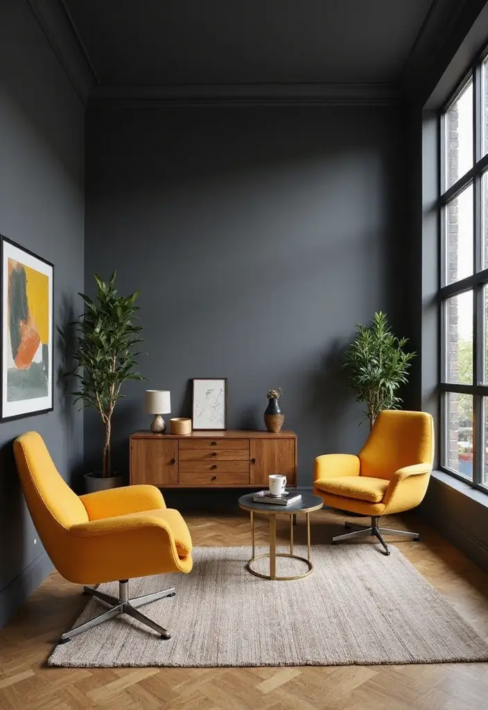 17 Best Office Paint Colors for Focus & Productivity - 9. Muted Charcoal 1