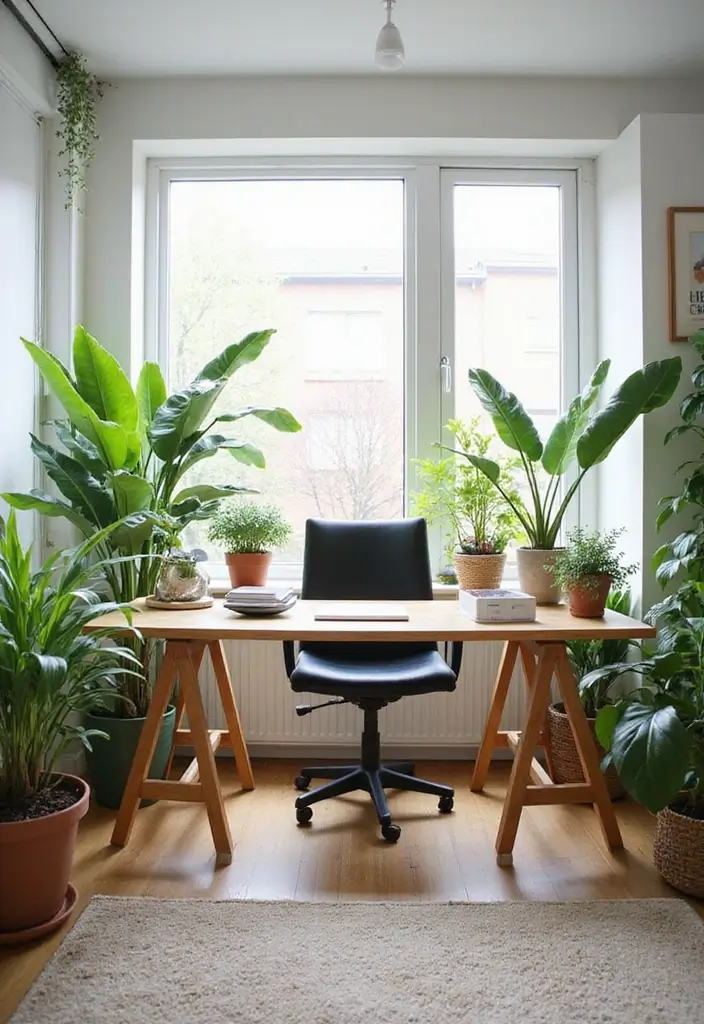18 Feminine Home Office Ideas That Feel Chic - 11. Greenery and Plants 1