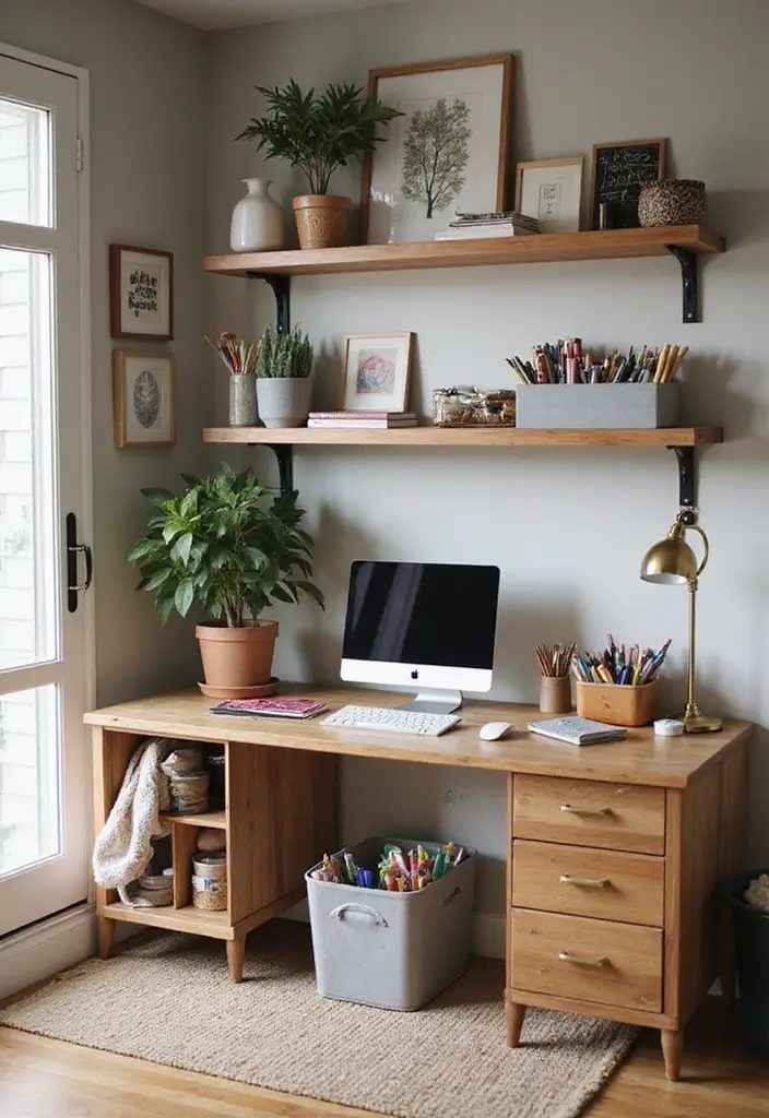 18 Feminine Home Office Ideas That Feel Chic - 14. Craft Station Nook 1