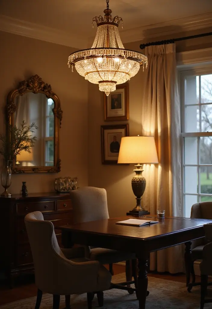 18 Feminine Home Office Ideas That Feel Chic - 5. Statement Lighting 1