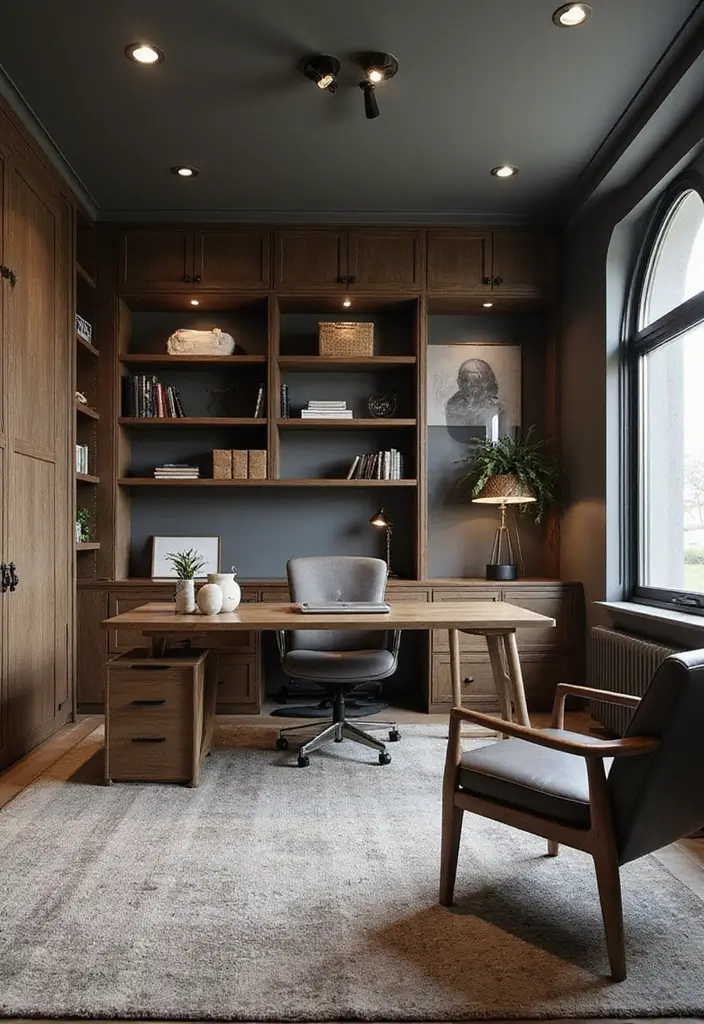 18 Masculine Home Office Ideas That Look Bold - 15. Smart Storage Solutions 1