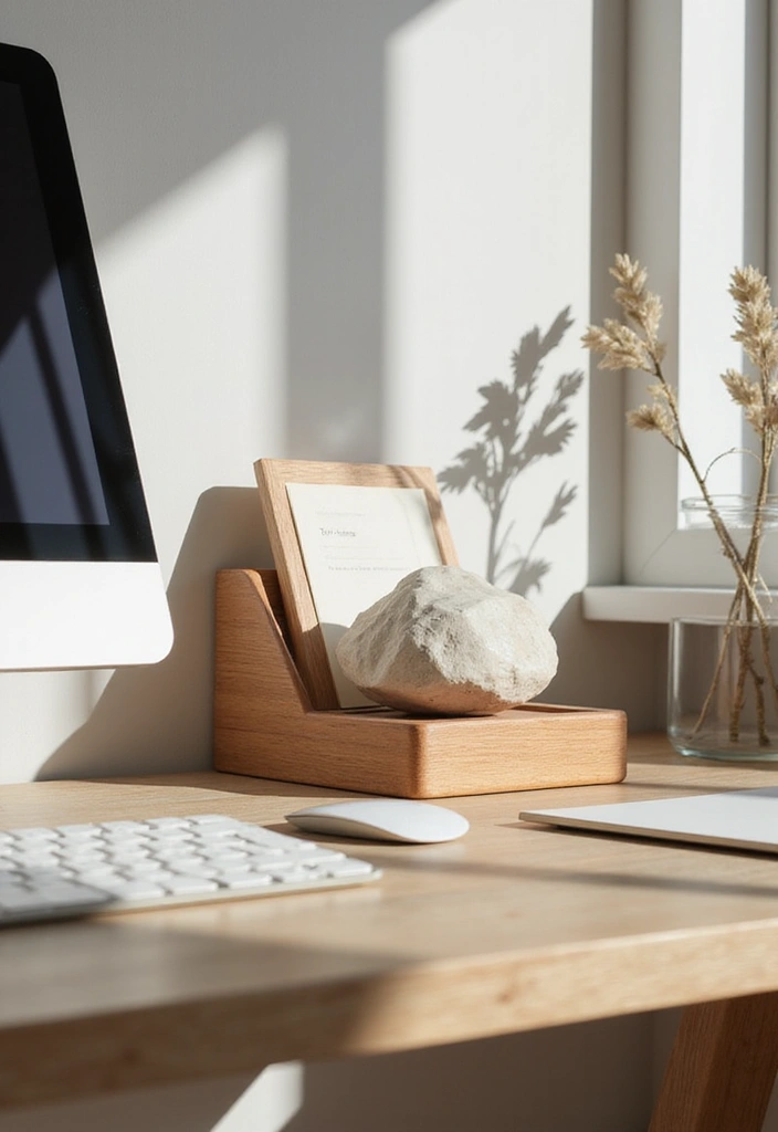 30+ Office Desk Decor Ideas That Spark Creativity - 10. Natural Elements 1
