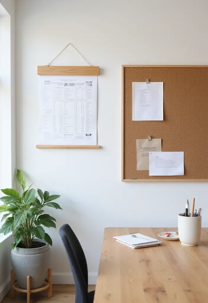 30+ Office Desk Decor Ideas That Spark Creativity - 11. Functional Wall Art 1