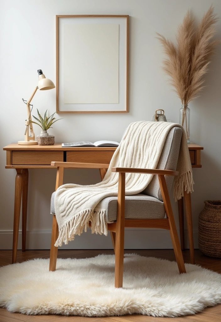 30+ Office Desk Decor Ideas That Spark Creativity - 16. Soft Textiles 1