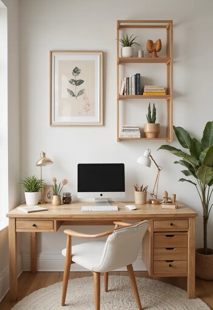 30+ Office Desk Decor Ideas That Spark Creativity - 26. Coherent Color Palette 1
