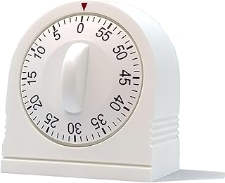 60 Minute Wind Up Timer, Visual Mechanical Timer with Loud Alarm, Manual...