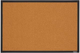 Quartet Cork Bulletin Board, Framed Corkboard, 2' x 3', Black Frame, Mes...