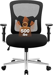 Sweetcrispy Big and Tall Office Desk Chair with Lumbar Support, 500lbs H...