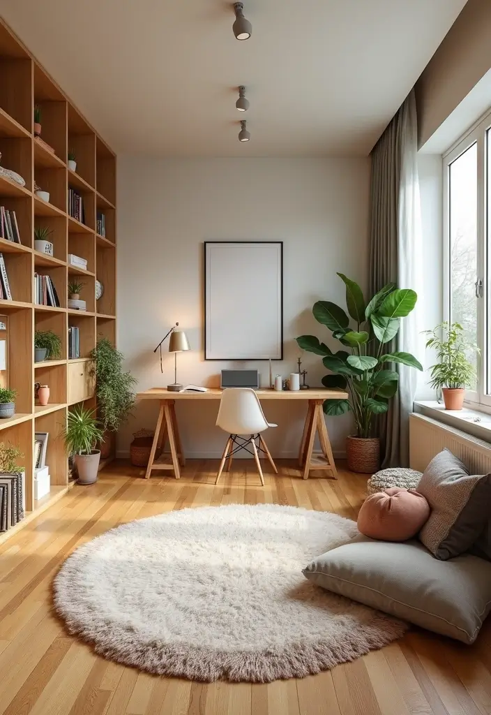 10 Office + Playroom Combo Ideas That Really Work - 9. Playful Flooring 1