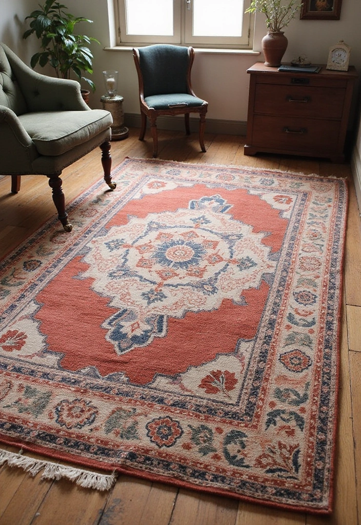 18 Vintage Office Decor Ideas That Feel Timeless - 5. Vintage Rugs 1