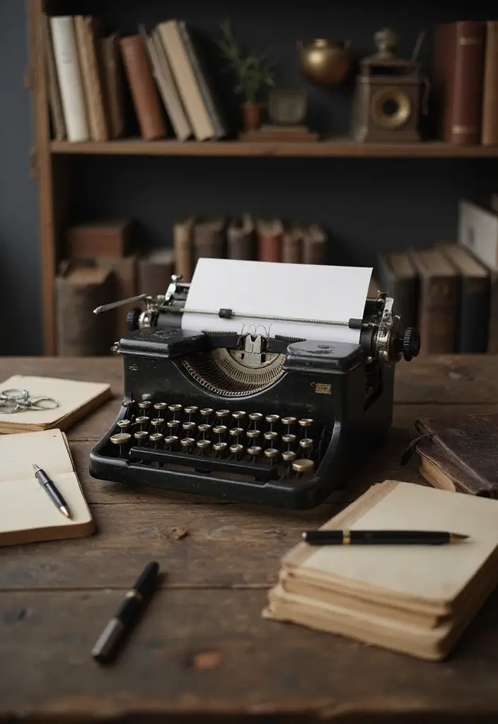 18 Vintage Office Decor Ideas That Feel Timeless - 8. Classic Typewriters 1