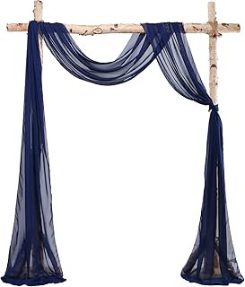 20Ft Wedding Arch Draping Fabric Panels, Navy Blue Chiffon Table Runner ...