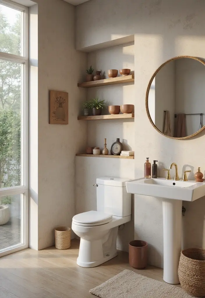 30 Office Bathroom Decor Ideas So It Doesn’t Feel Like… an Office Bathroom - 17. Handmade Pottery 1