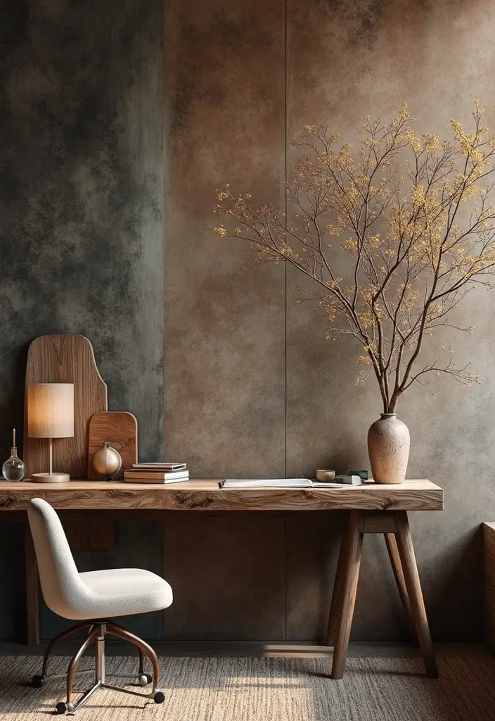 30+ Office Desk Decor Ideas That Spark Creativity - 8. Layered Textures 1