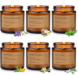 6-Pack Scented Candles for Home, 3.5 Oz Soy Wax Candles Gift Set with La...