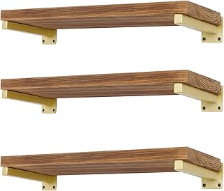 6 Pcs Gold Shelf Bracket 12 Inch Heavy Duty Brackets for Shelf Metal Wal...