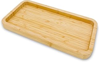 Bamboo Vanity Bathroom Tray for Counter, Bamboo Tray for Bathroom, Toile...