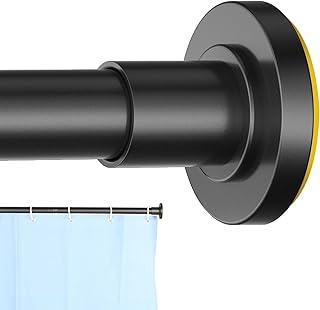 Black Shower Curtain Rod 31 to 80 Inch,1 Inch Diameter Adjustable Spring...