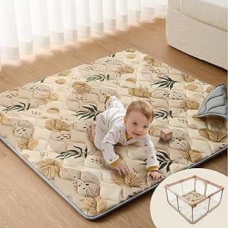 Blissful Diary Baby Play Mats for Floor, 50x50 Playpen Mat, Thick Cushio...