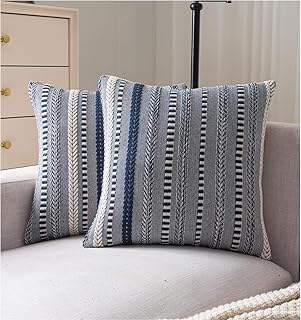 Boho Throw Pillow Covers 18x18 Inch Set of 2, Farmhouse Decorative Couch...