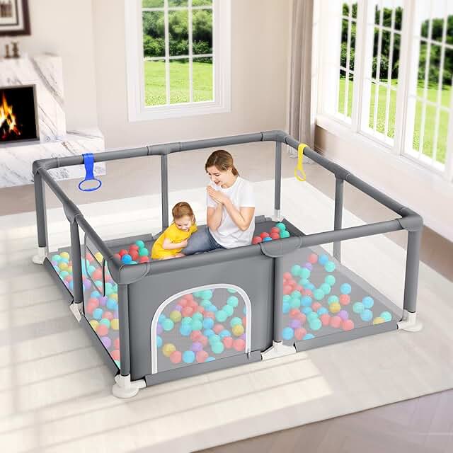 Dripex Baby Playpen, 47×47 Inch Small Playpen for Babies, Enhanced Safe...