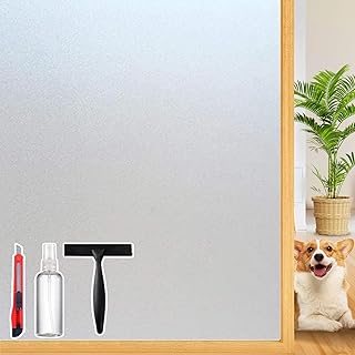 Frosted Glass Window Privacy Film Decorative, Bathroom Window Privacy Fi...