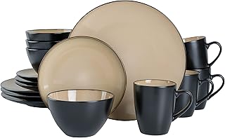Gibson Elite Soho Lounge 16-Piece Round Reactive Glaze Stoneware Dinnerw...