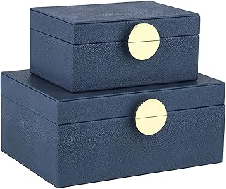 HofferRuffer Faux Leather Jewelry Boxes, Decorative Boxes Storage Access...