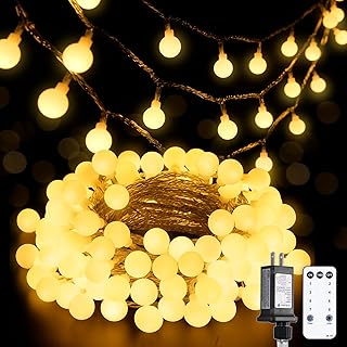 JMEXSUSS 100 LED Connectable Globe String Lights Indoor Bedroom, 33ft Wa...
