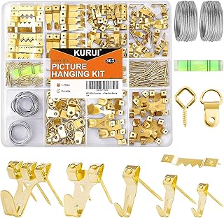 KURUI 303Pcs Picture Hanging Kit, Picture Hangers Assorted Kit with Heav...
