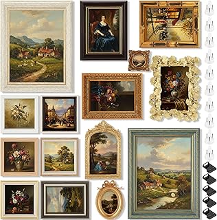 Kathfly 15 Pack Vintage Picture Frames for Wall or Tabletop Display Orna...