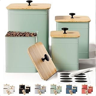 Kitchen Canisters for Countertop Set of 4 with Customizable Chalkboard L...