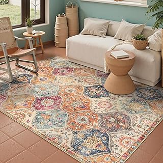 Lahome Moroccan Trellis Washable Small Area Rug, 3x5 Area Rug for Bedroo...