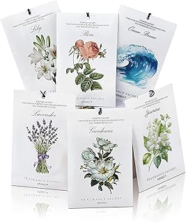 MYARO 12 Pack Assorted Floral Scented Sachets - Lavender, Rose, Jasmine,...