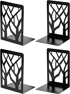 MaxGear Book Ends Tree Design Modern Bookends for Shelves, Non-Skid Book...