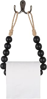 OCIOLI Toilet Paper Holder Natural Wood Bead Toilet Paper Roll Holder To...