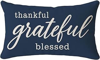 PANDICORN Decorative Throw Pillow Covers 12x20 Inch, Grateful Thankful B...