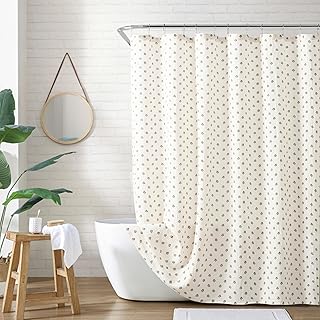Peri Home 100% Cotton Fabric Shower Curtain for Bathroom, 72 x 72 inches...