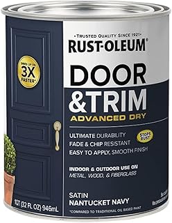 Rust-Oleum 369386 Advanced Dry Door & Trim Paint, Quart, Satin Nantucket...