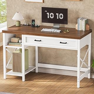SEDETA Farmhouse Small Desk with Drawers, 40