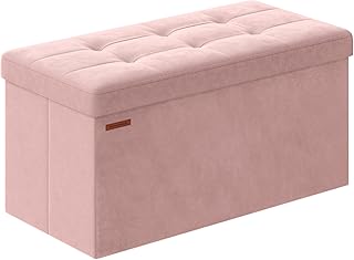 SONGMICS Mazie Collection - Storage Ottoman Bench, Foldable Foot Rest, 1...
