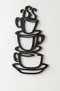 Super Z Outlet Black Coffee Cup Silhouette Metal Wall Art for Home Decor...
