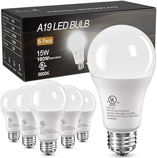 TJOY 6 Pack LED Light Bulbs, 100 Watt Equivalent A19 Lightbulbs, 15W 500...