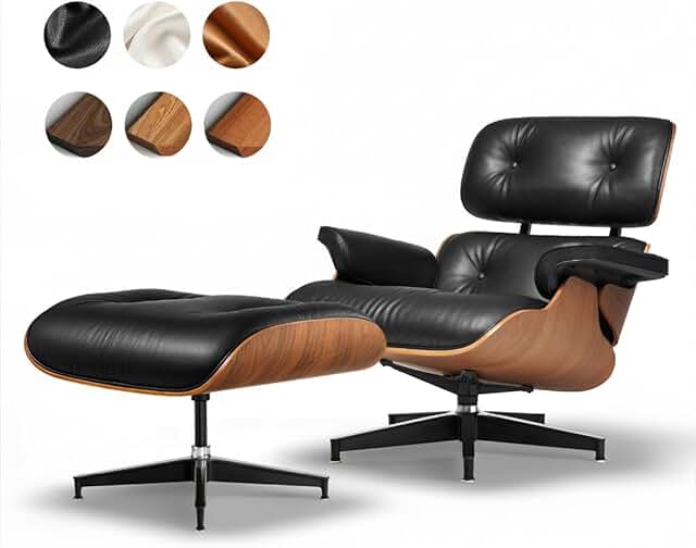 Top Grain Leather, Mid Century Chaise Lounge Chair Indoor, Chair with Ot...