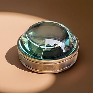Vintage Desk Magnifier Glass Paperweight Antique Brass Magnifying Glass ...