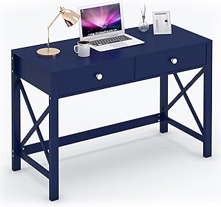 WiberWi Home Office Desk with Drawers, Modern Writing Computer Desk for ...