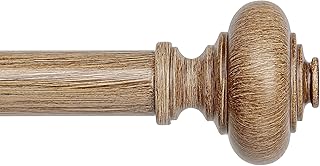 Wood Curtain Rods for Windows 48 to 84 Inch, 1 Inch Adjustable Heavy Dut...