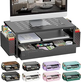 gianotter Desk Organizers and Accessories, Monitor Stand with Drawer and...